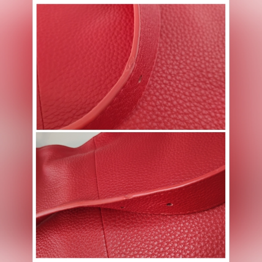 NWT Sassy Jones Leather Bag - Red Dina Pebbled Leather Fringe Crossbody Hobo - Picture 11 of 13